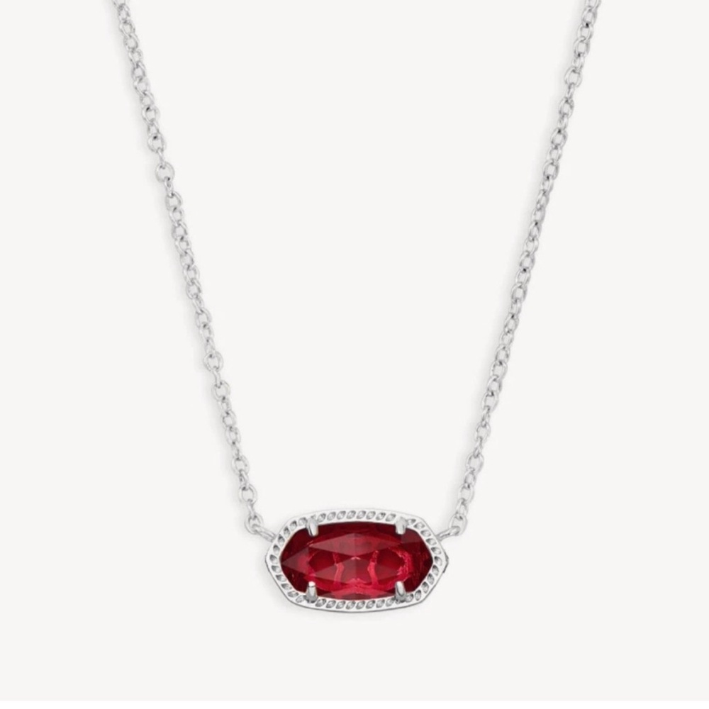 Kendra Scott Red Pendant Necklace in Silver
